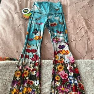 Yoga Democracy Floral Bellbottom Yoga Pants
